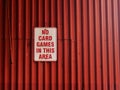 No Card Games In This Area Royalty Free Stock Photo