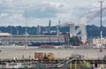 No cargo on dock at Port of Seattle Royalty Free Stock Photo