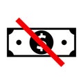No cash concept icon.