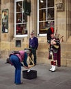 No cash, no problem. Scottish bagpiper accepts donations paid electronically via mobile payment