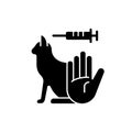 No cat testing black glyph icon