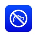 No caterpillar sign icon digital blue