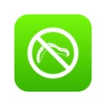 No caterpillar sign icon digital green