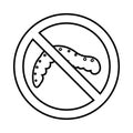 No caterpillar sign icon, outline style