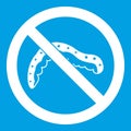 No caterpillar sign icon white