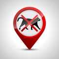 No cats. Prohibiting stop sign location or entry of pets at this point or territory - vector