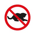 No cats sign on white background.