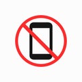 No cell phone vector sign Royalty Free Stock Photo