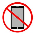 No cell phone sign isolated on a white background. Smart phone Royalty Free Stock Photo