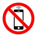 no cell phone sign, vector Royalty Free Stock Photo