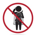 No cell phone use while driving icon illustration Royalty Free Stock Photo