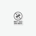 No cell phone use while driving icon sticker isolated on gray background Royalty Free Stock Photo