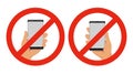 No Cell Phone Vector Icon or Sign on White Background Royalty Free Stock Photo