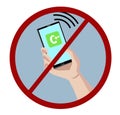 No cell phones allowed, vector sign