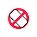 No cellphone zone sing in flat modern style design. Smartphone using is prohibited symbol. No mobile phone. Turn off your phone. Royalty Free Stock Photo