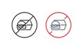 No cheeseburger icon. Fast food. Sport, fitness. Vector on isolated white background. EPS 10