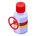 No chemical bottle icon isometric vector. Toxic cleaning