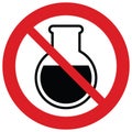 No chemical. chemicals free vector sign. No GMO vector icon. The red circle prohibiting sing