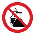 No chemical. chemicals free vector sign. No GMO vector icon. The red circle prohibiting sing