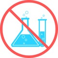 No chemical sign or no danger poison flat vector icon isolated in white background for apps mobile, print and websites. Warning la