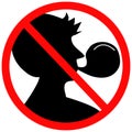 No chewing gum forbidden sign. bubble gum prohibited symbol. no bubble gum symbol. flat style