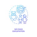 No child exploitation dark blue gradient concept icon Royalty Free Stock Photo