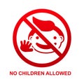 No children allowed sign isolated on white background