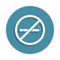 no cigarettes sign icon in badge style. One of airport collection icon can be used for UI UX