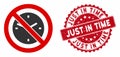 No Clock Icon with Distress Just in Time Stamp Royalty Free Stock Photo