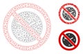 No Clock Vector Mesh Carcass Model and Triangle Mosaic Icon Royalty Free Stock Photo