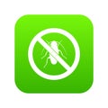 No cockroach sign icon digital green