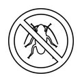 No cockroach sign icon, outline style