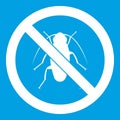 No cockroach sign icon white