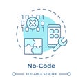 No code soft blue concept icon Royalty Free Stock Photo