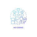 No coding blue gradient concept icon Royalty Free Stock Photo
