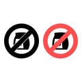 No No coffee, bag, grains icon. Simple glyph, flat vector of Food ban, prohibition, embargo, interdict, forbiddance icons for UI Royalty Free Stock Photo