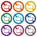 No coffee breaks - No coffee sign icons set Royalty Free Stock Photo