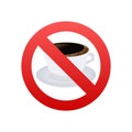 No coffee sign. No caffeine before bedtime. No takeaway icon. Royalty Free Stock Photo