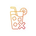 No cold drinks gradient linear vector icon