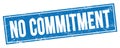 NO COMMITMENT text on blue grungy rectangle stamp