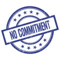 NO COMMITMENT text written on blue vintage round stamp