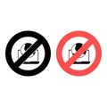 No computer, global icon. Simple glyph, flat vector of Business ban, prohibition, embargo, interdict, forbiddance icons for UI and