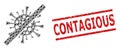 No Contagious Virus Composition of No Contagious Virus Icons and Textured Contagious Seal Stamp Royalty Free Stock Photo