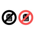 No contract, cv icon. Simple glyph, flat  of Business ban, prohibition, embargo, interdict, forbiddance icons for UI and UX Royalty Free Stock Photo