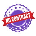 NO CONTRACT text on red violet ribbon stamp