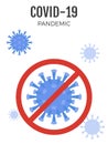 No coronavirus symbol, covid-19 pandemic related vector