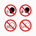 No cough icon, do not sneeze vector