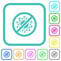 No covid vivid colored flat icons Royalty Free Stock Photo