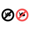 No crescent, rain, cloud icon. Simple glyph, flat vector of weather ban, prohibition, embargo, interdict, forbiddance icons for ui Royalty Free Stock Photo