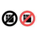 No crop, text icon. Simple glyph, flat  of text editor ban, prohibition, embargo, interdict, forbiddance icons for ui and ux Royalty Free Stock Photo